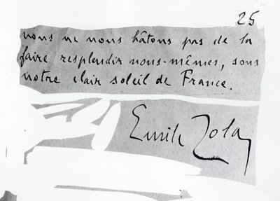 Handtekening van Emile Zola door Unbekannt Unbekannt
